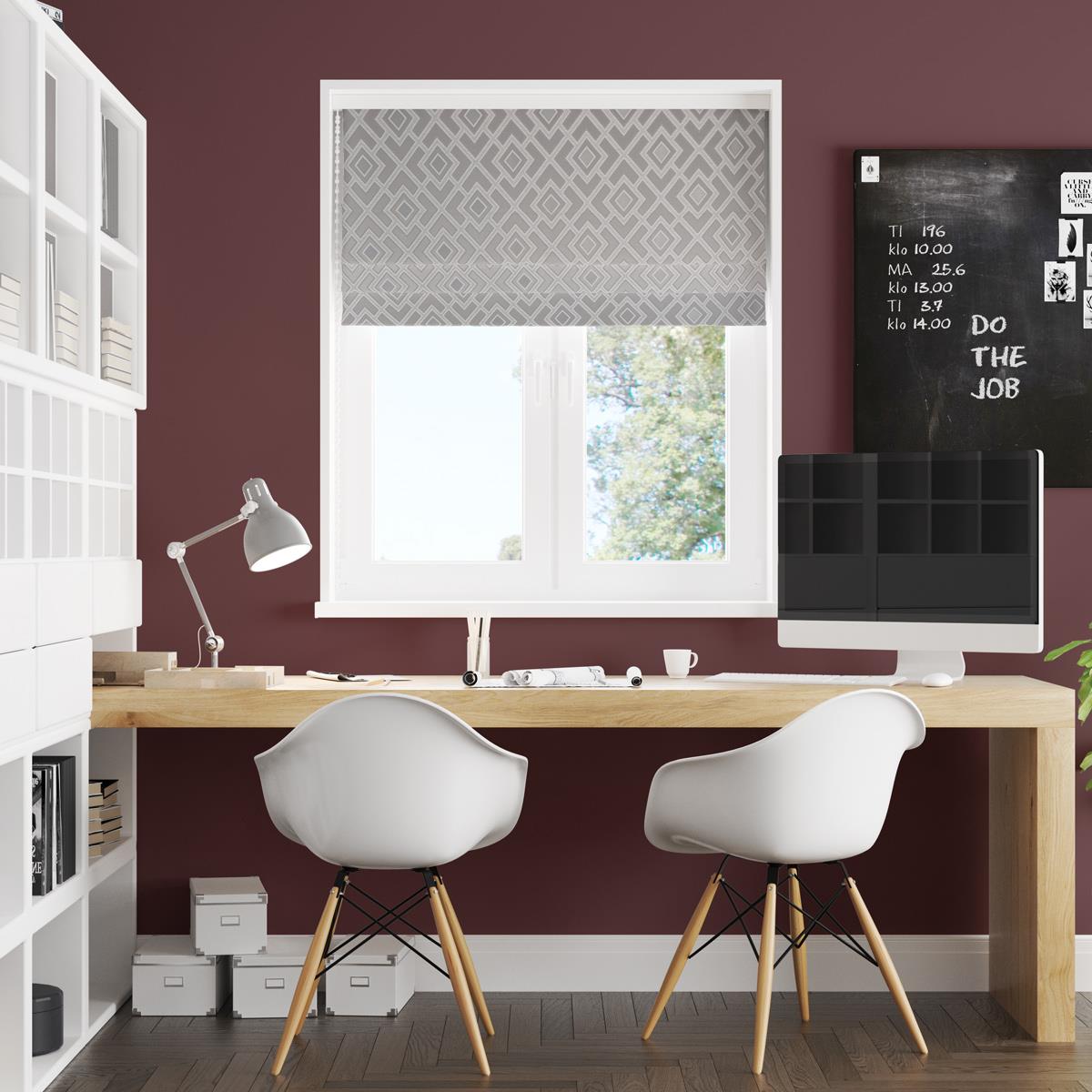 Parapet Chrome Made To Measure Roman Blind by Style Furnishings