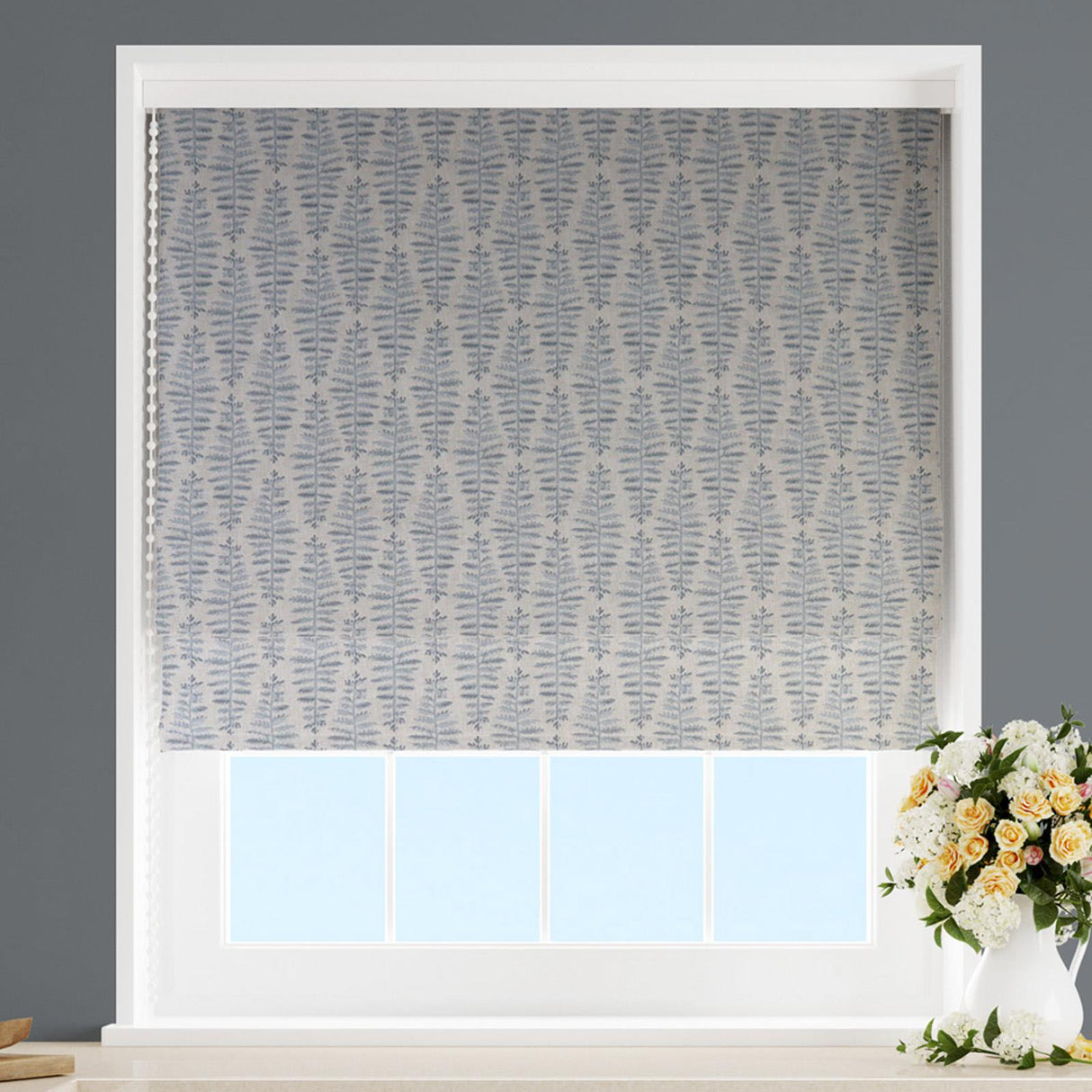 Fernia Denim Made To Measure Roman Blind by Style Furnishings