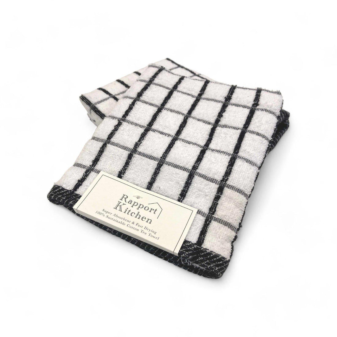 Luxury Terry Cotton Black Tea Towel