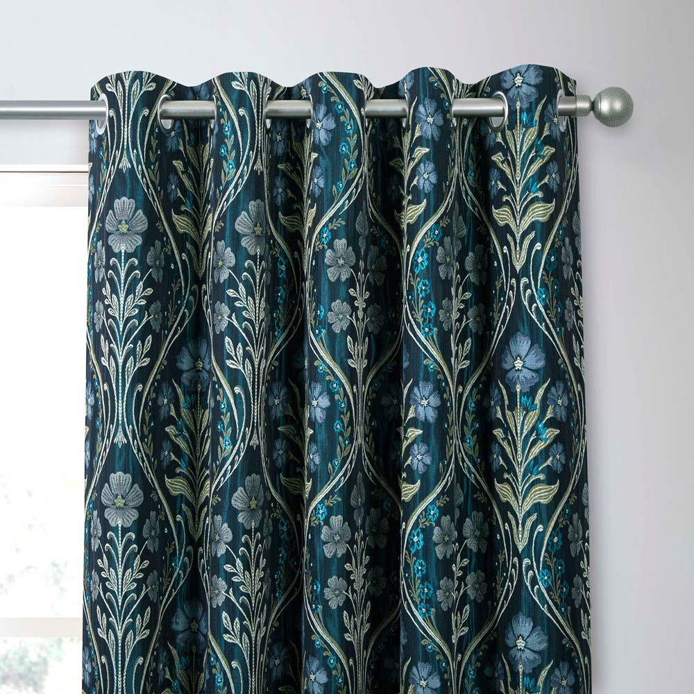 Estelle Woven Lined Eyelet Curtains by Curtina