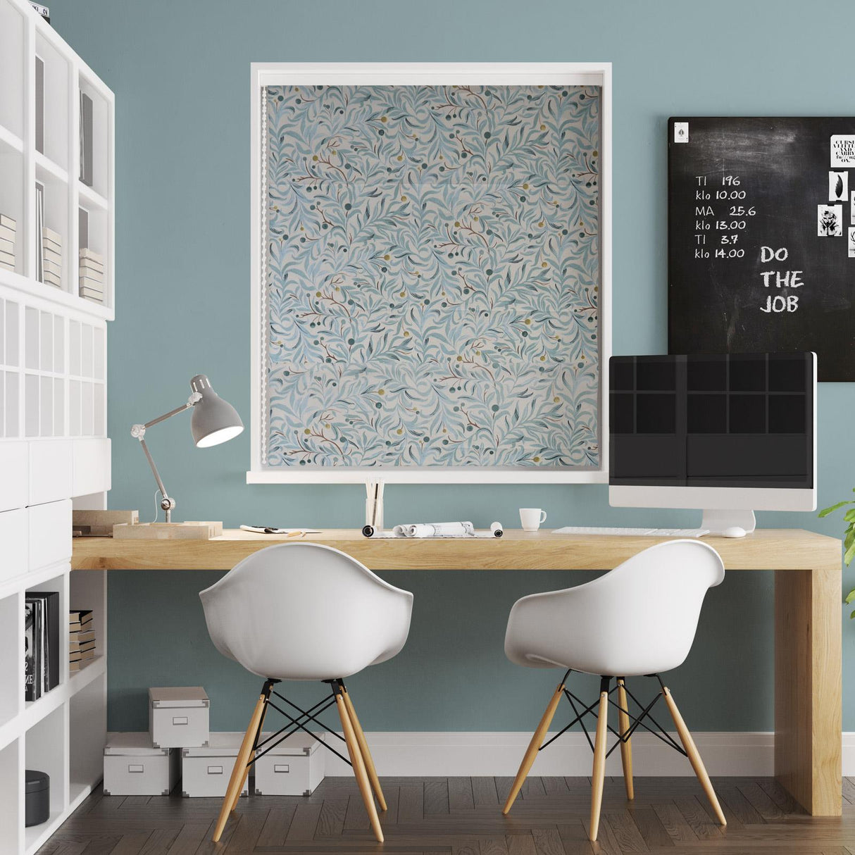 Bedgebury Aqua Made To Measure Roman Blind by Style Furnishings