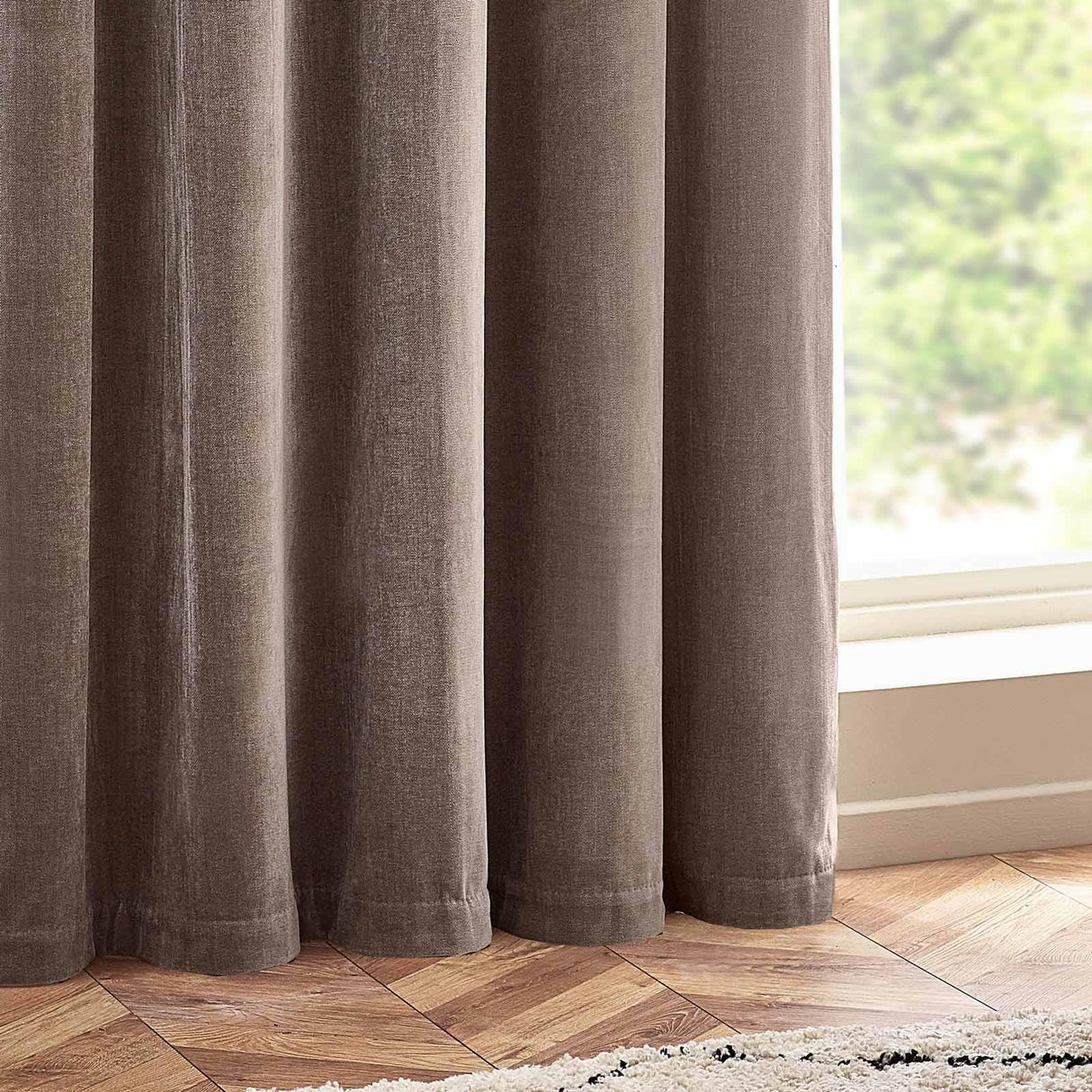 Heavy Chenille Room Darkening Eyelet Curtains by Yard