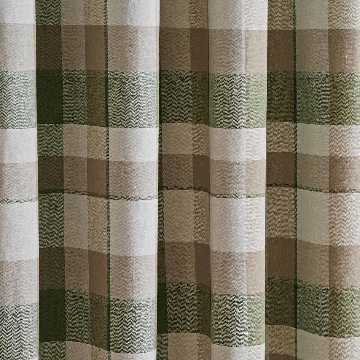 Brushed Cotton Thermal Check Eyelet Curtains by Catherine Lansfield