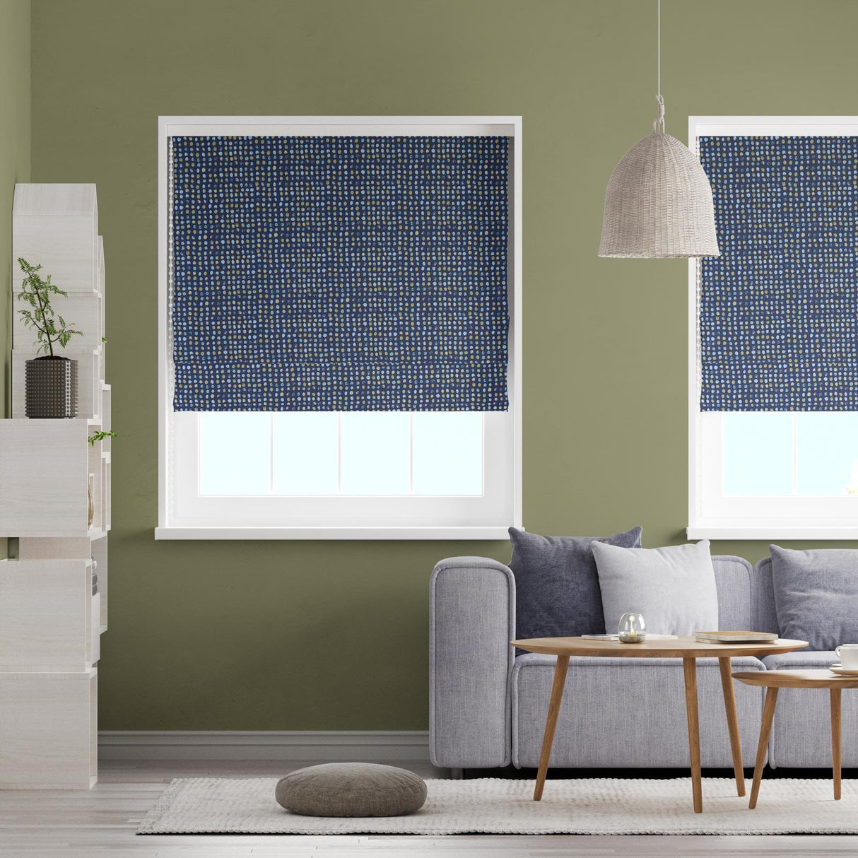 Dot Dot Capri Made To Measure Roman Blind by Style Furnishings