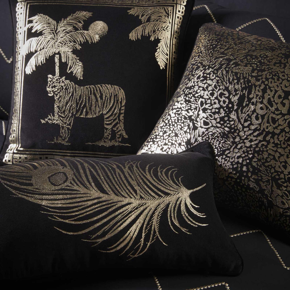 Laurence Llewelyn-Bowen Dandy Gold Velvet Feather Filled Cushion 4