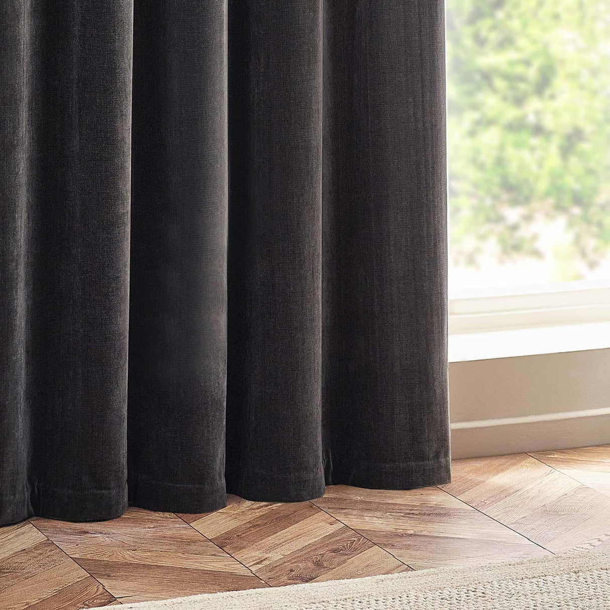Heavy Chenille Room Darkening Eyelet Curtains by Yard