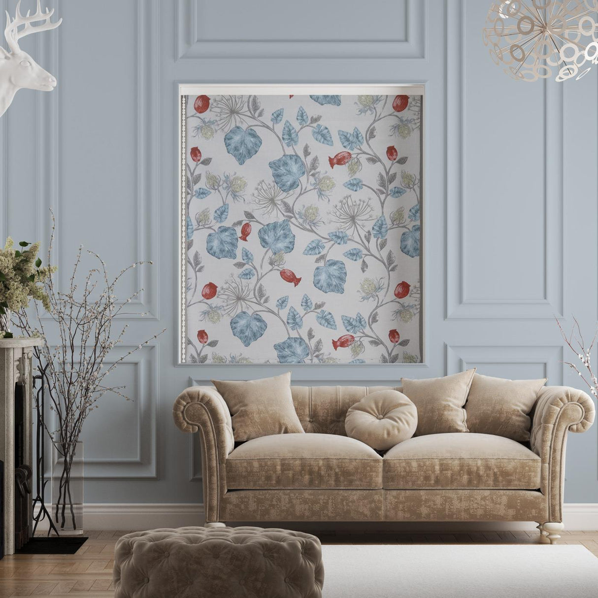 Parchment Wedgewood Made To Measure Roman Blind by Style Furnishings