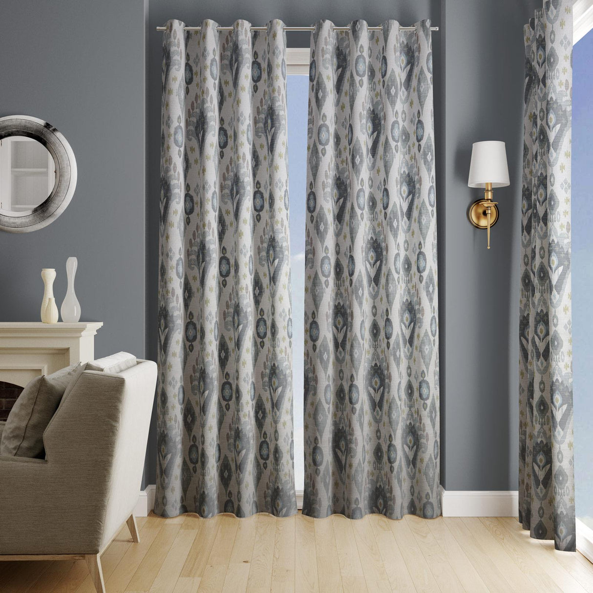 Boho Glacier Made To Measure Curtains by Style Furnishings