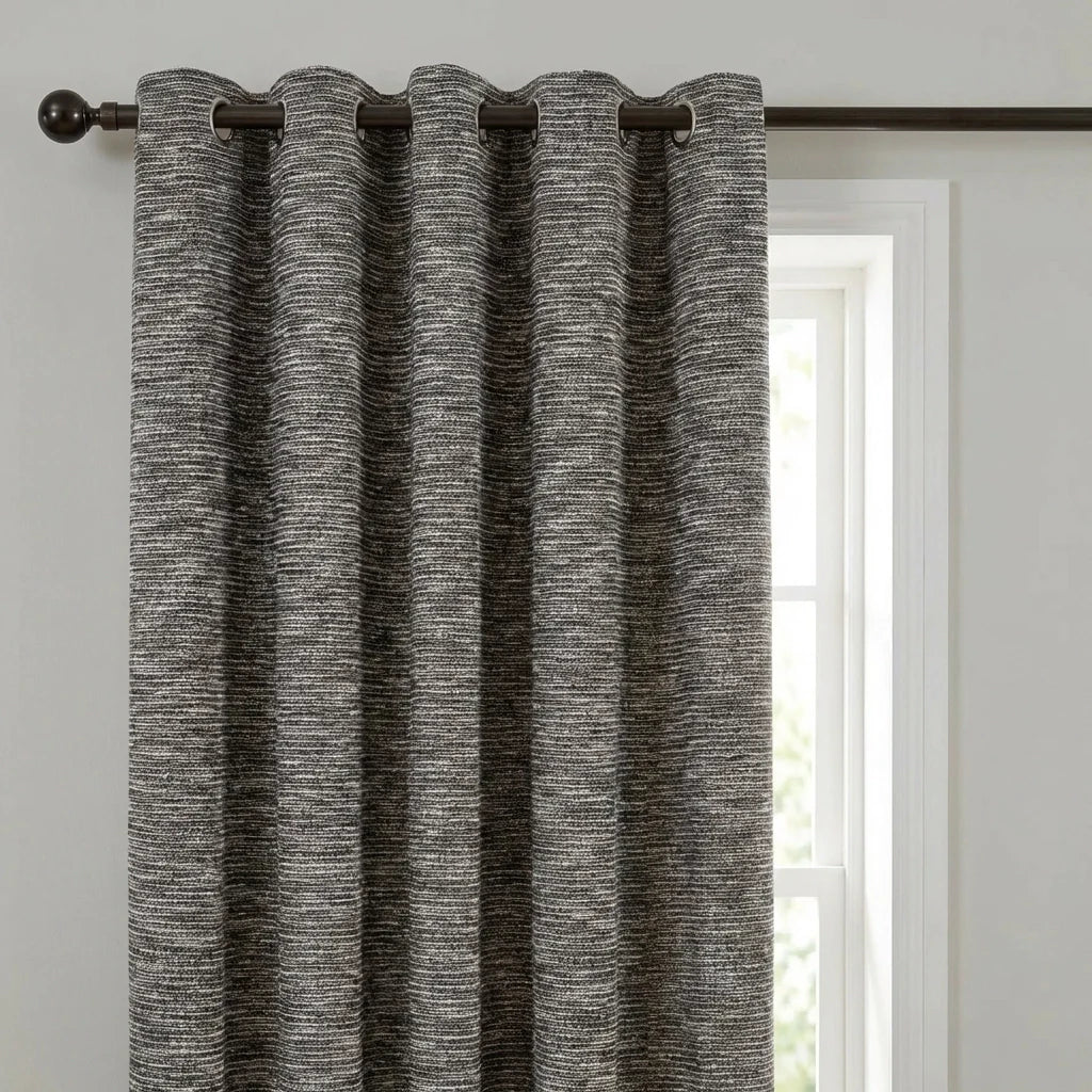 Talon Eyelet Curtains Ready Made - Blue image 2