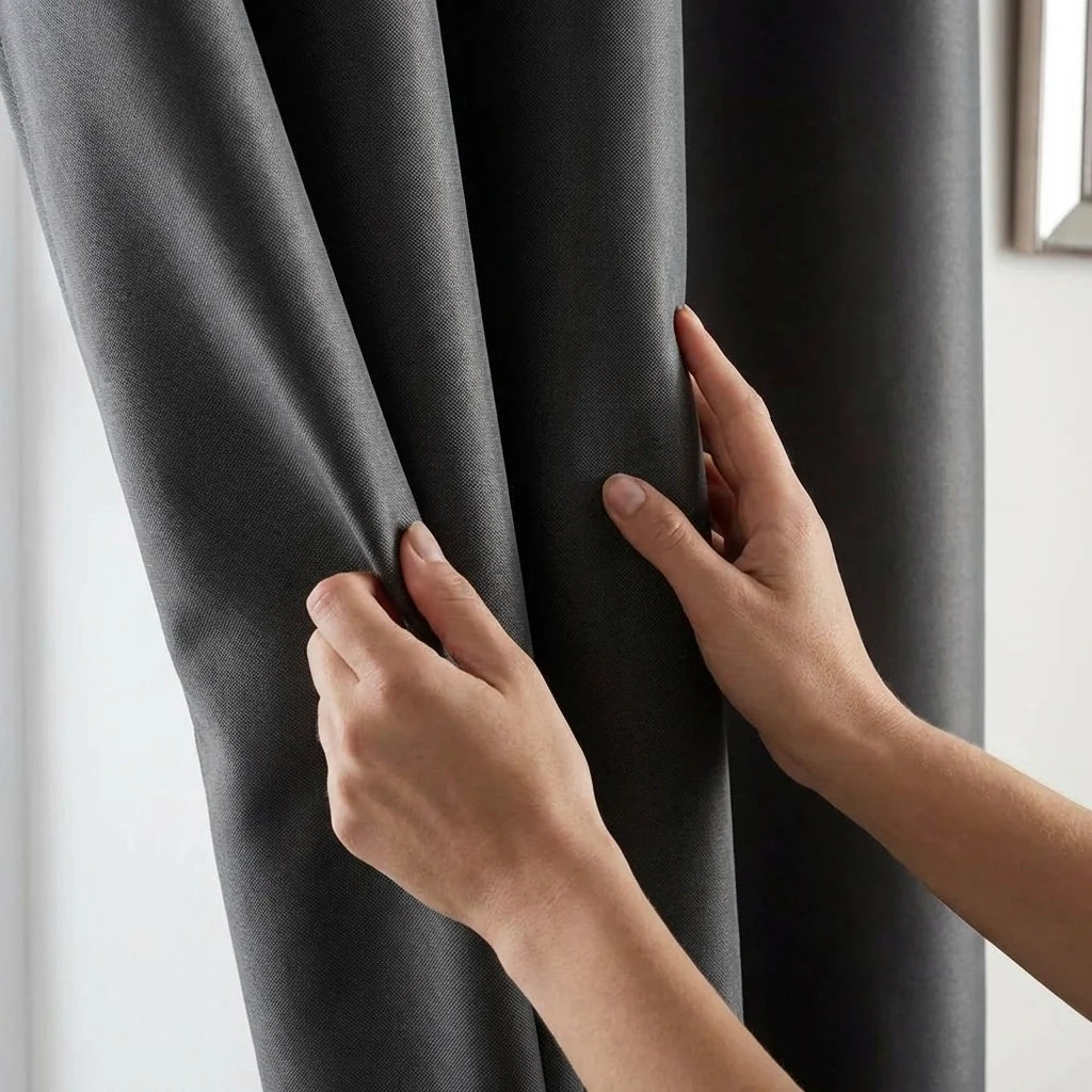 Palace Blockout Eyelet Curtains - Charcoal image 3
