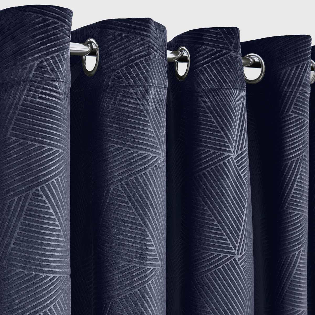 Thermal Embossed Velvet Blackout Eyelet Curtains by Emma Barclay