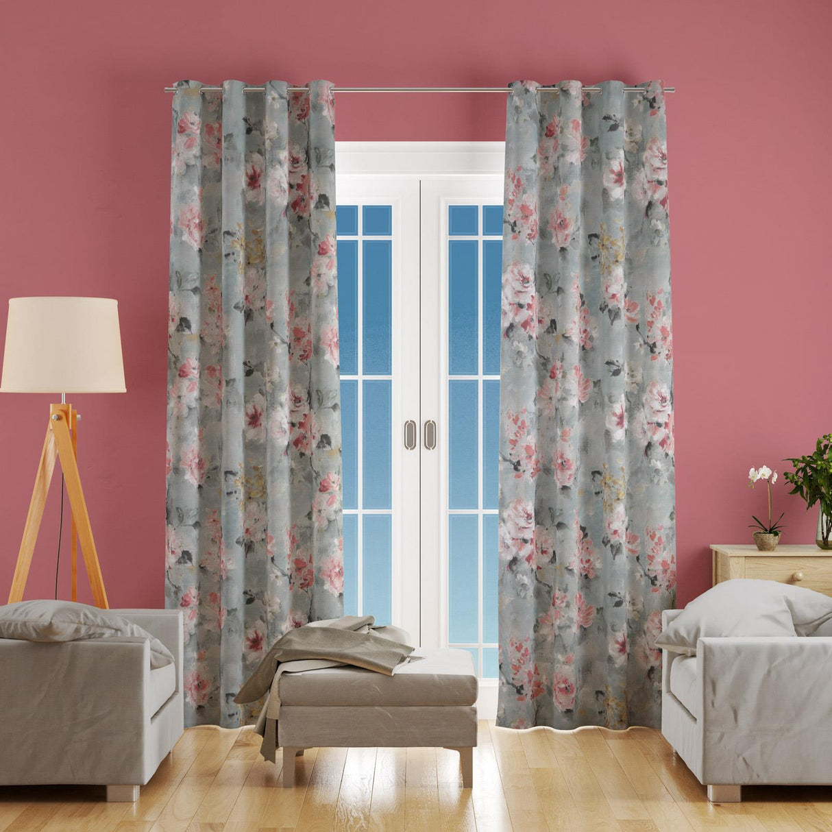 Hanami Coral Made To Measure Curtains by Style Furnishings