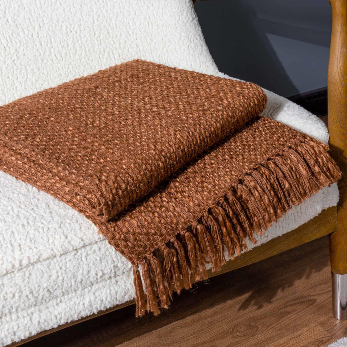 Morni Woven Fringed Throw by furn.