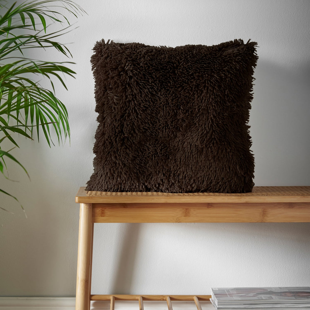 Catherine Lansfield Cuddly Soft Filled Cushion 45cm x 45cm (18" x 18") - Chocolate