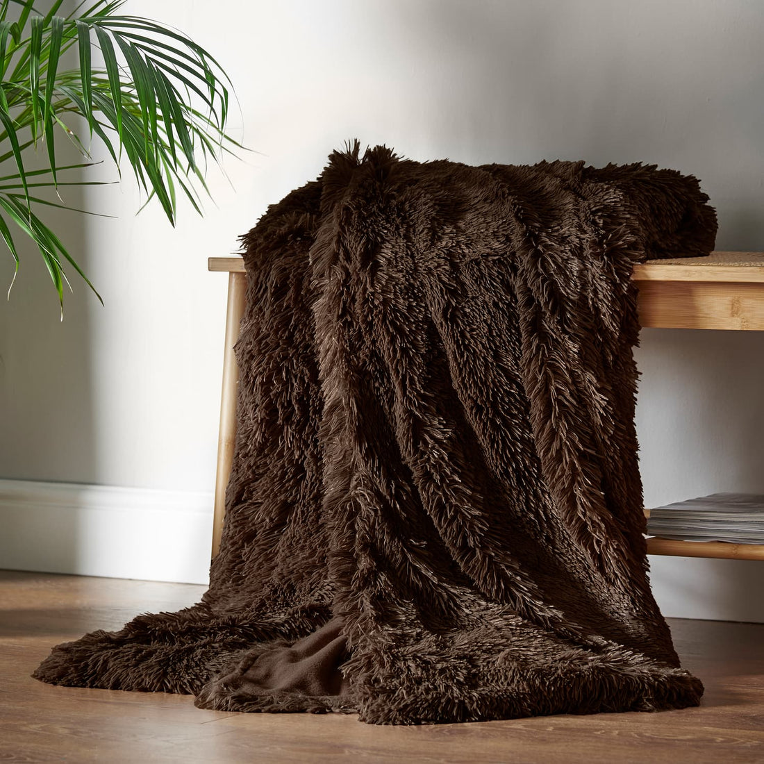 Catherine Lansfield Cuddly Reversible Chocolate Throw Blanket 150cm x 200cm