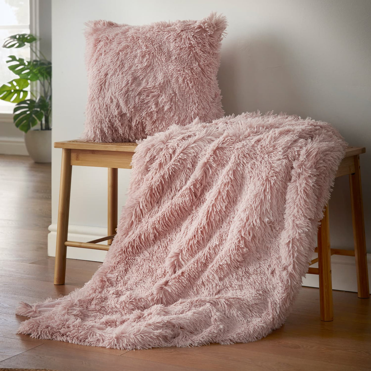 Catherine Lansfield Cuddly Heart Soft Filled Cushion - Blush - Cuddly Group Shot Blush