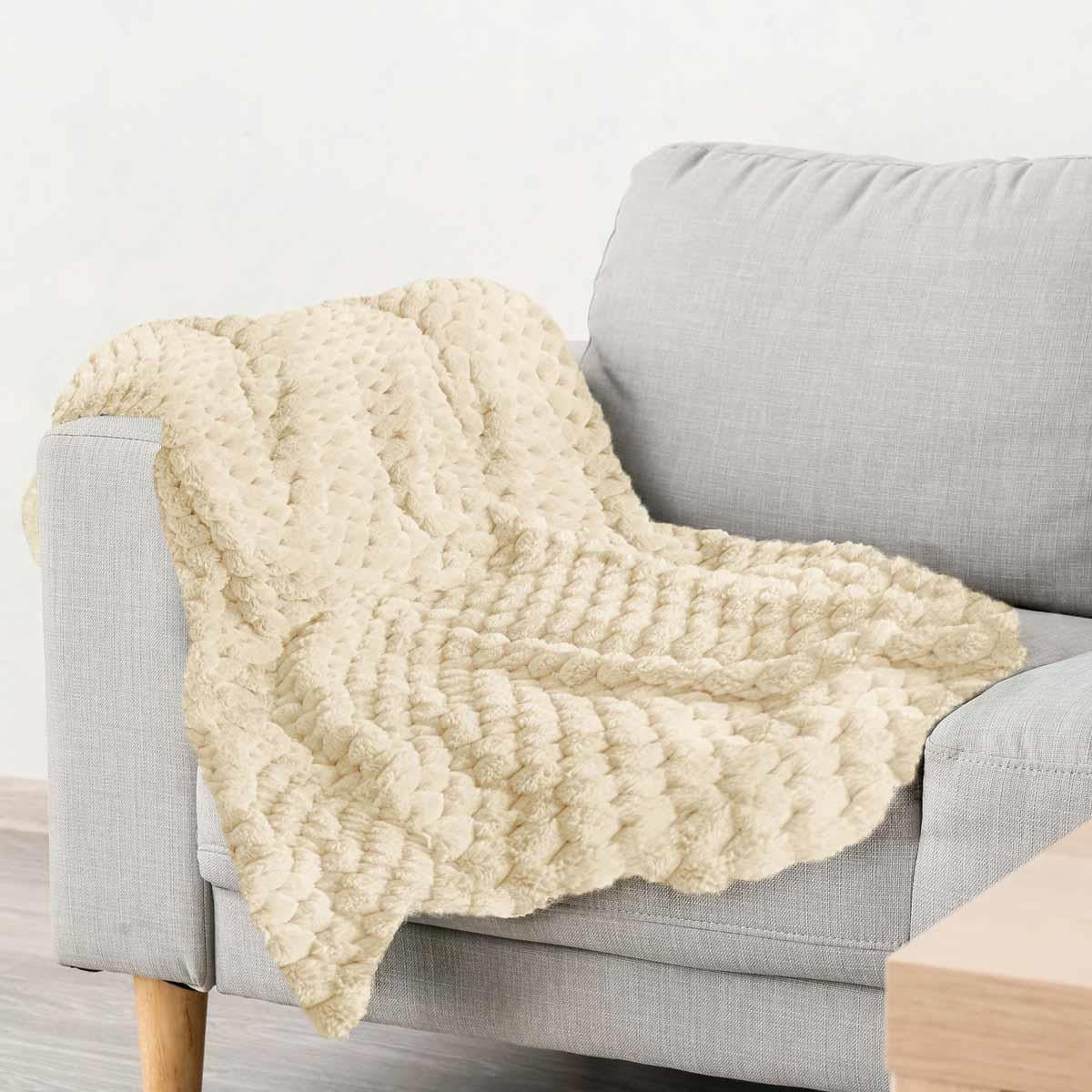 Lush Luxurious Fluffy Faux Rabbit Fur Throw Blanket by Emma Barclay
