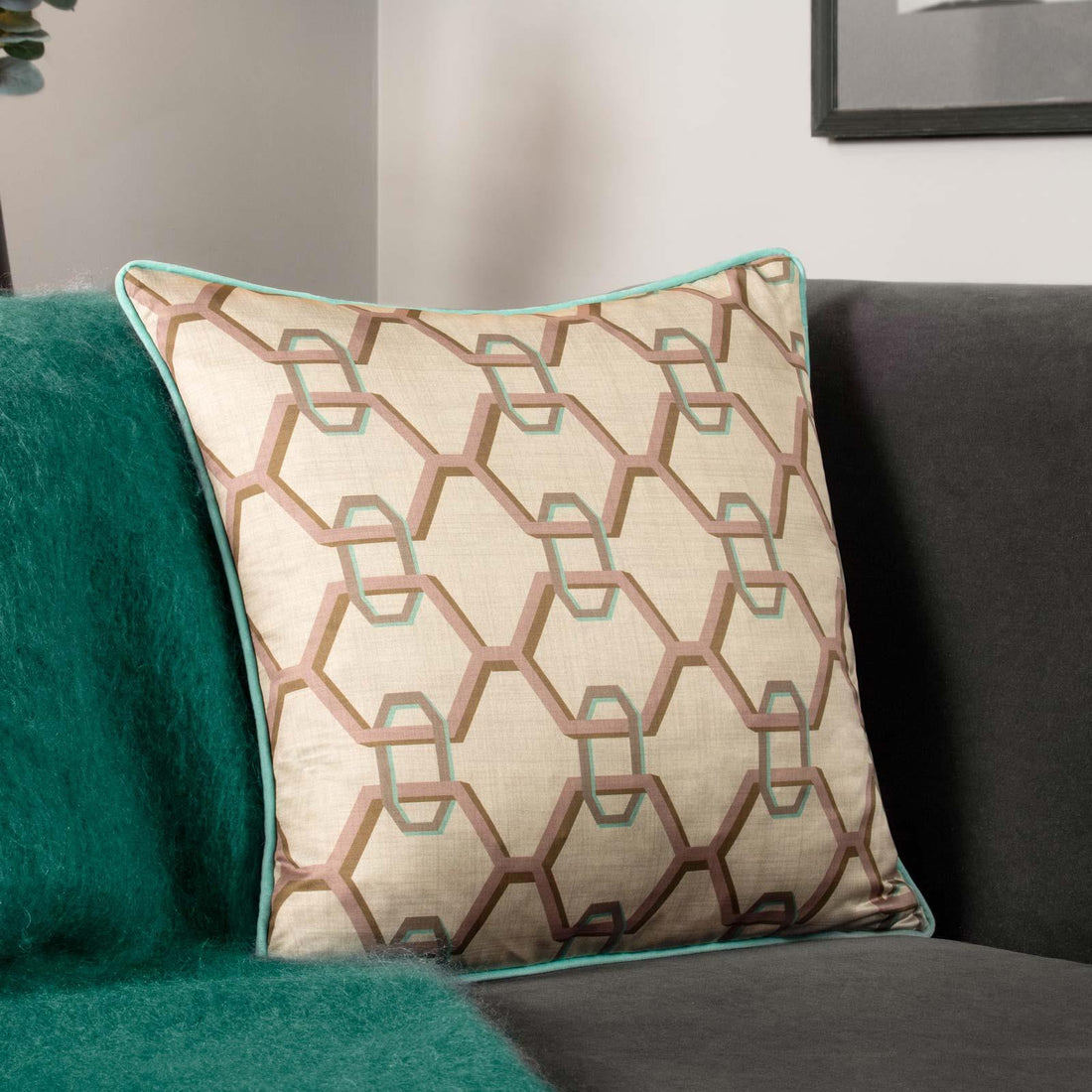 Carnaby Chain Ivory Cushion Cover 45cm x 45cm