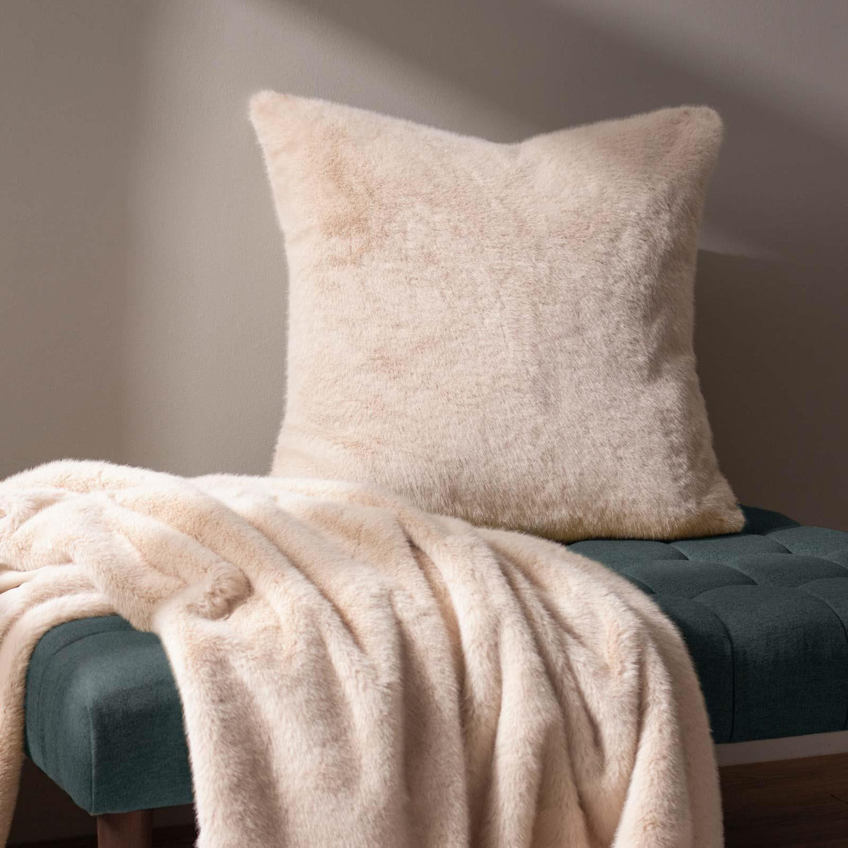 Stanza Faux Fur Cushion Cover 22" x 22" (55cm x 55cm) by Paoletti 6