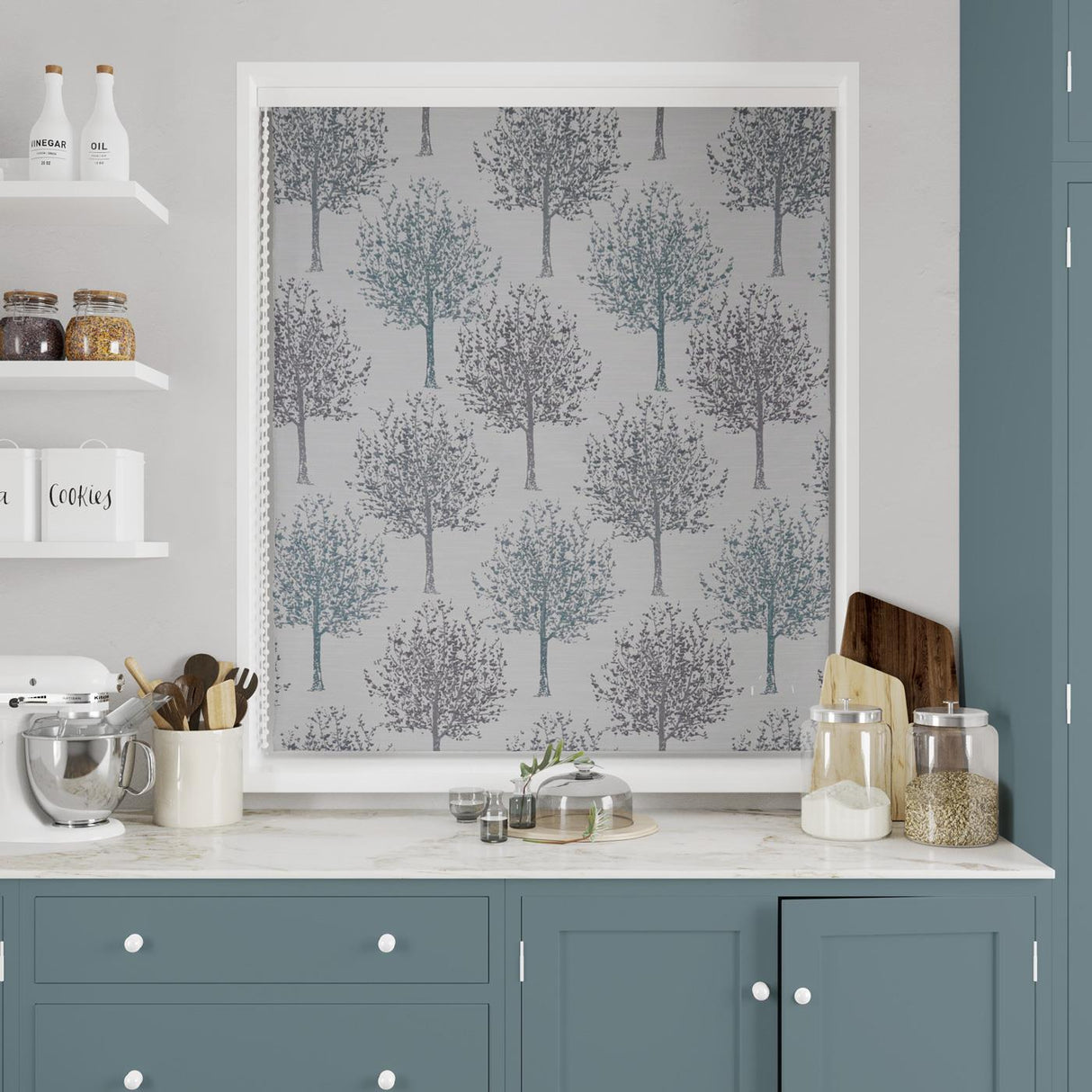 Kea Teal Made To Measure Roman Blind by Style Furnishings