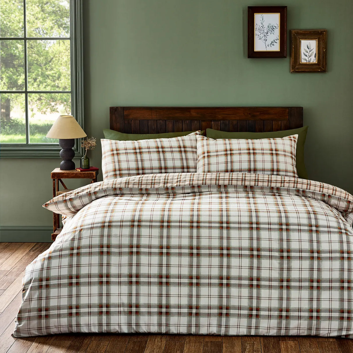 Catherine Lansfield Kelso Check Tartan Duvet Cover Set - Plum image 7