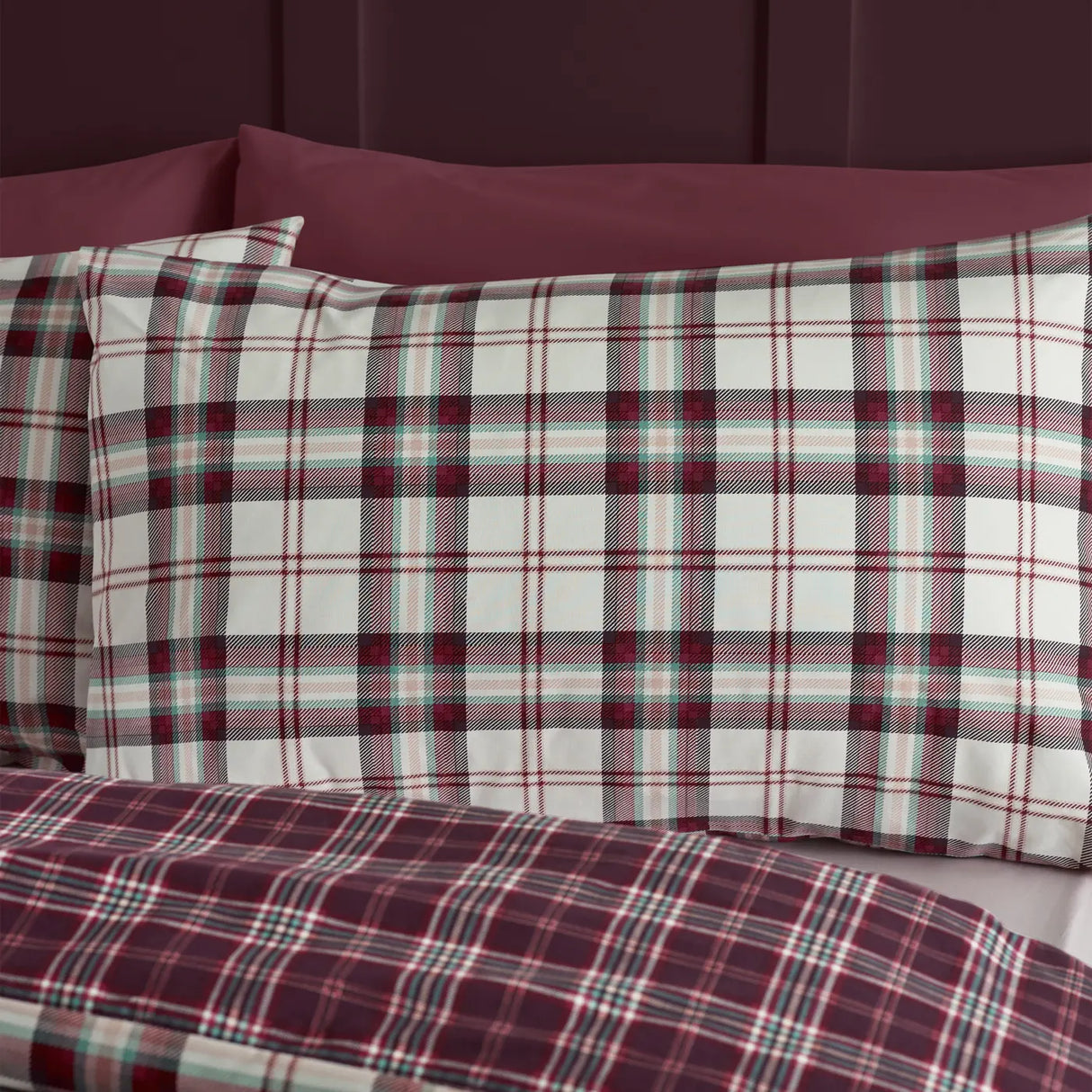 Catherine Lansfield Kelso Check Tartan Duvet Cover Set - Burnt Orange image 3