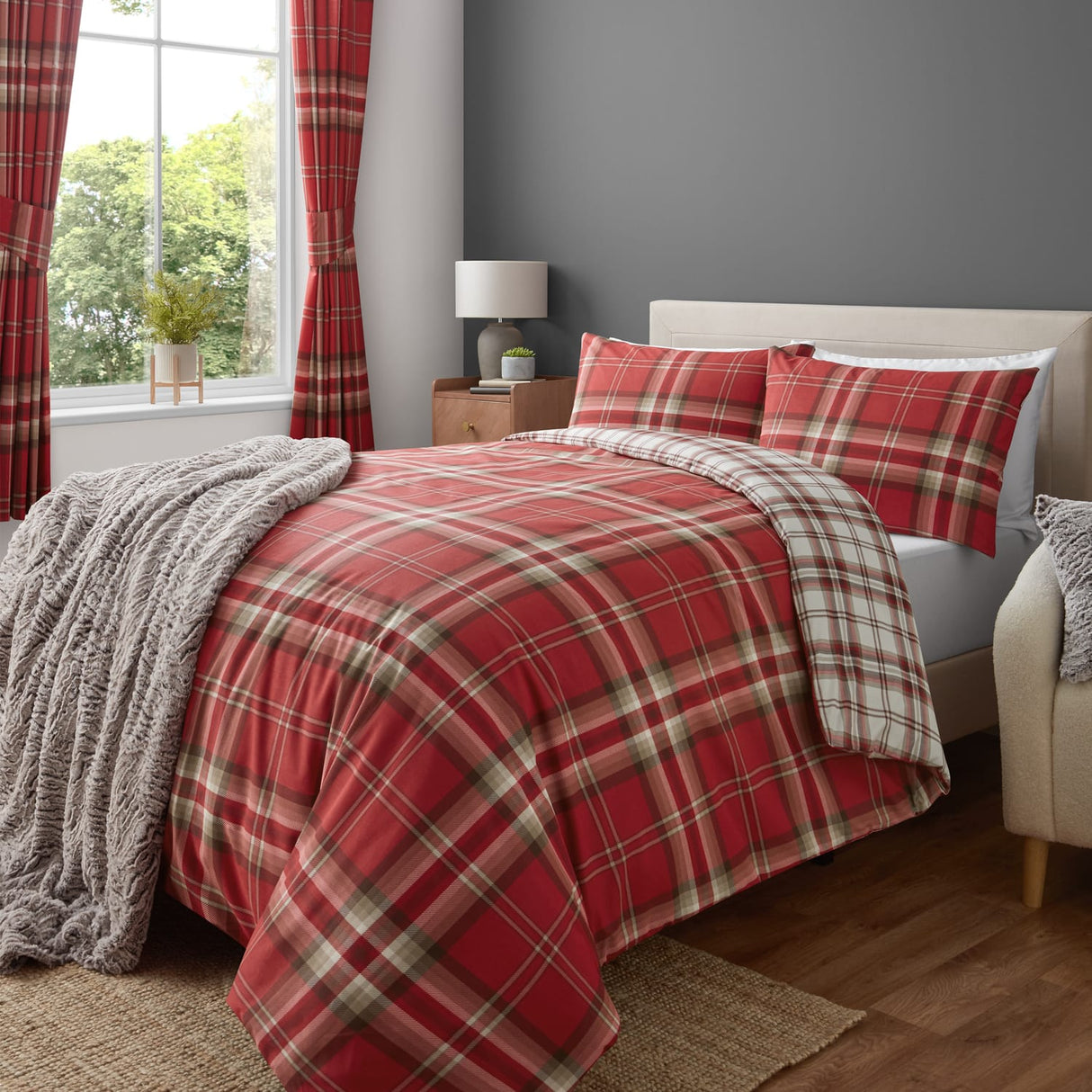 Catherine Lansfield Kelso Check Duvet Cover Set - Kelso Kelso Duvet Set (With Accessories)
