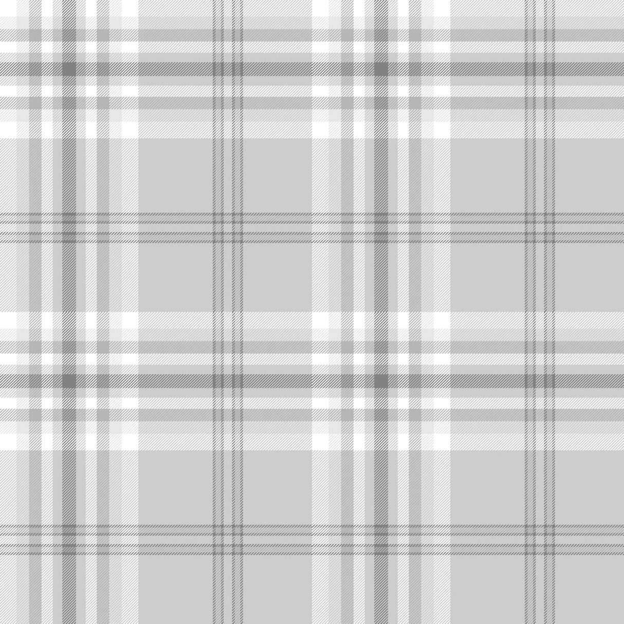 Catherine Lansfield Kelso Check Cream Tartan Wallpaper - Kelso Silver Wallpaper