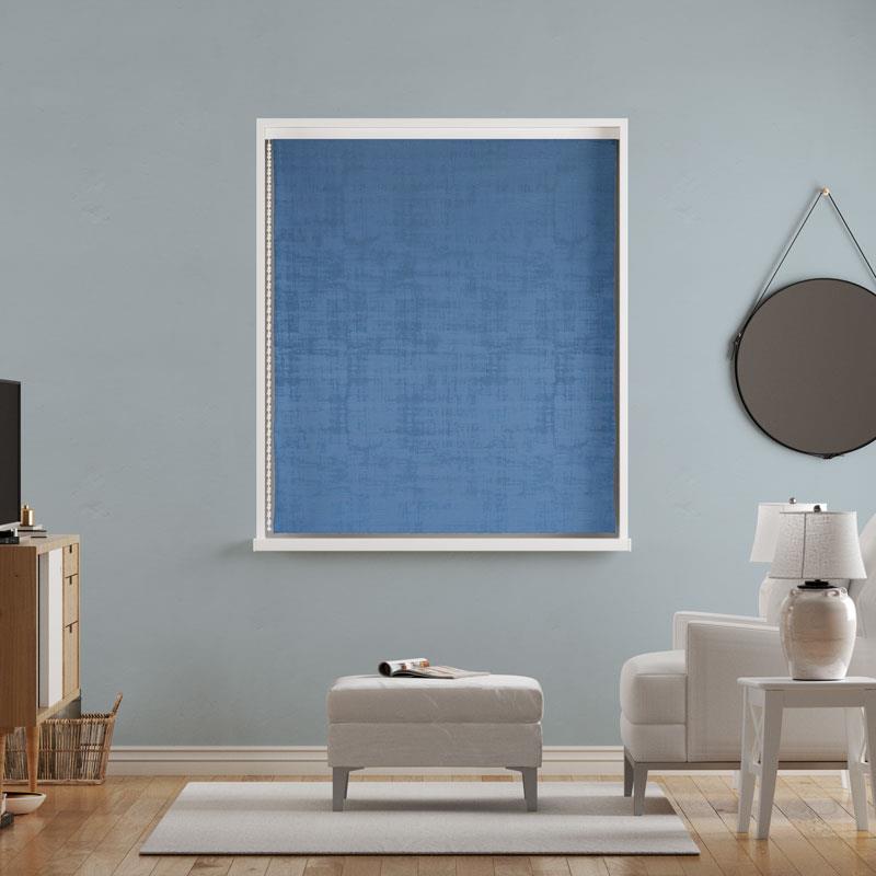 Azurite Blue Made To Measure Roman Blind by Style Furnishings