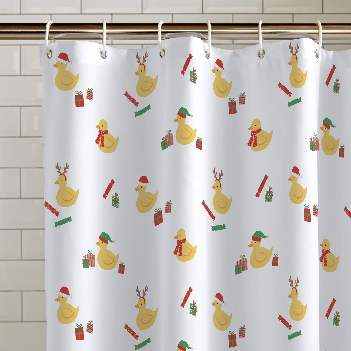 Christmas Quacker Shower Curtain by Catherine Lansfield