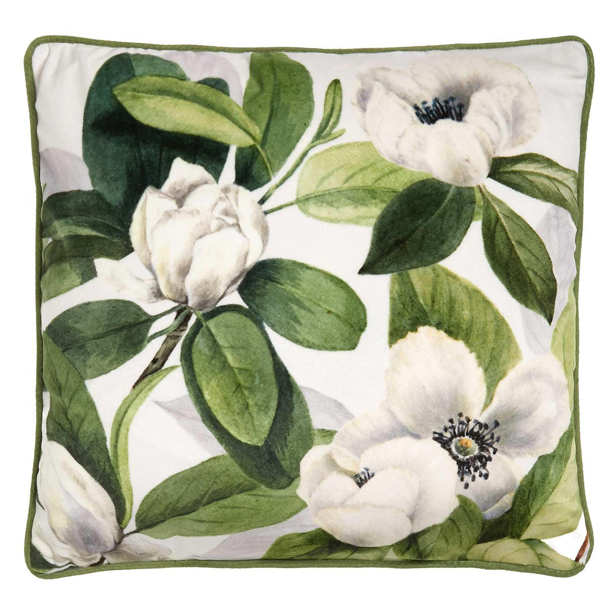 UW Home Alaya Floral Velvet Teal Filled Cushion 3