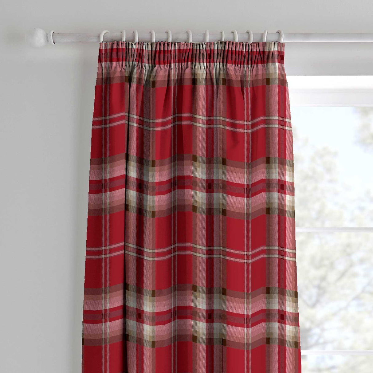 Kelso Check Tape Top Pencil Pleat Curtains by Catherine Lansfield