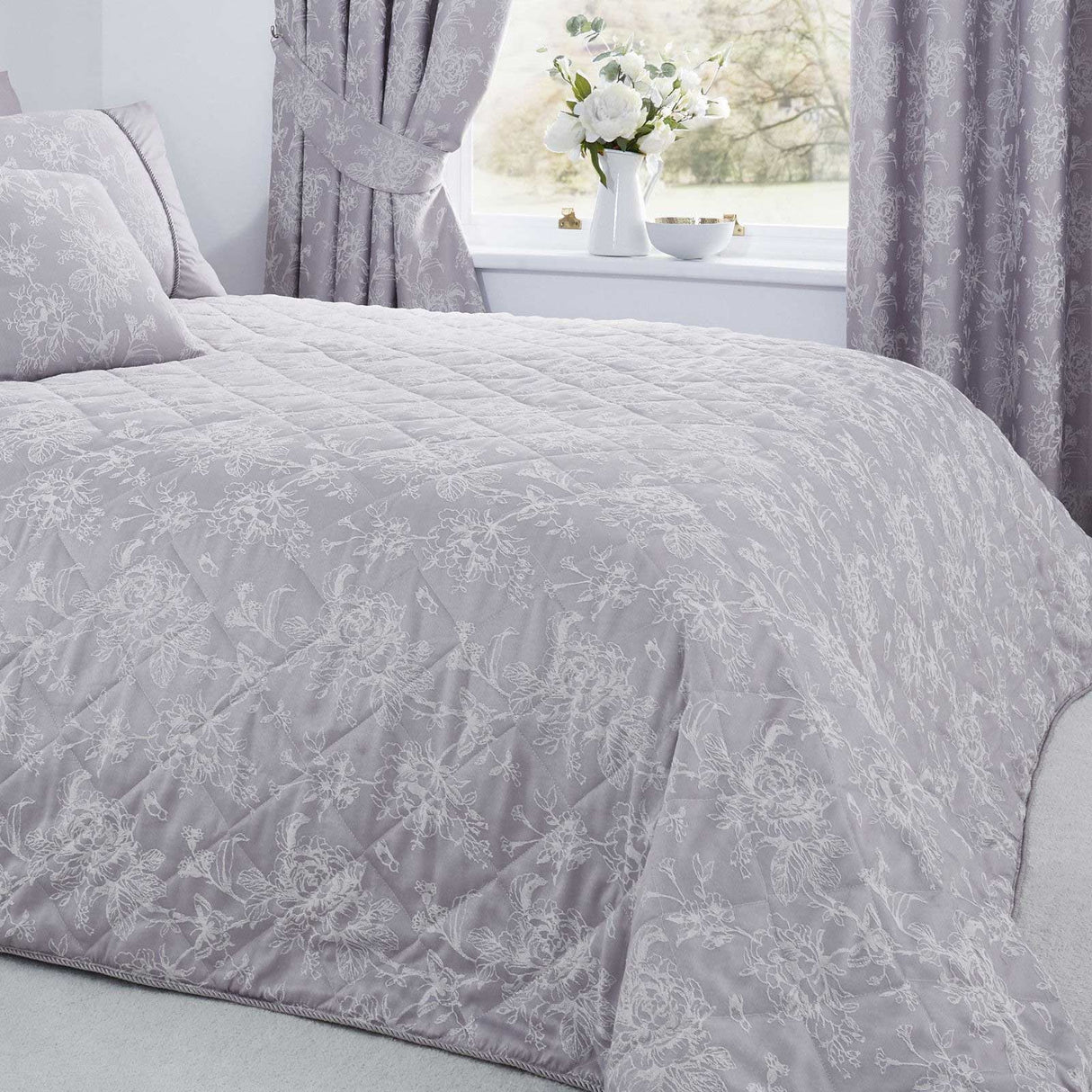 Jasmine Luxury Bedspread 230cm x 200cm by Dreams & Drapes Woven