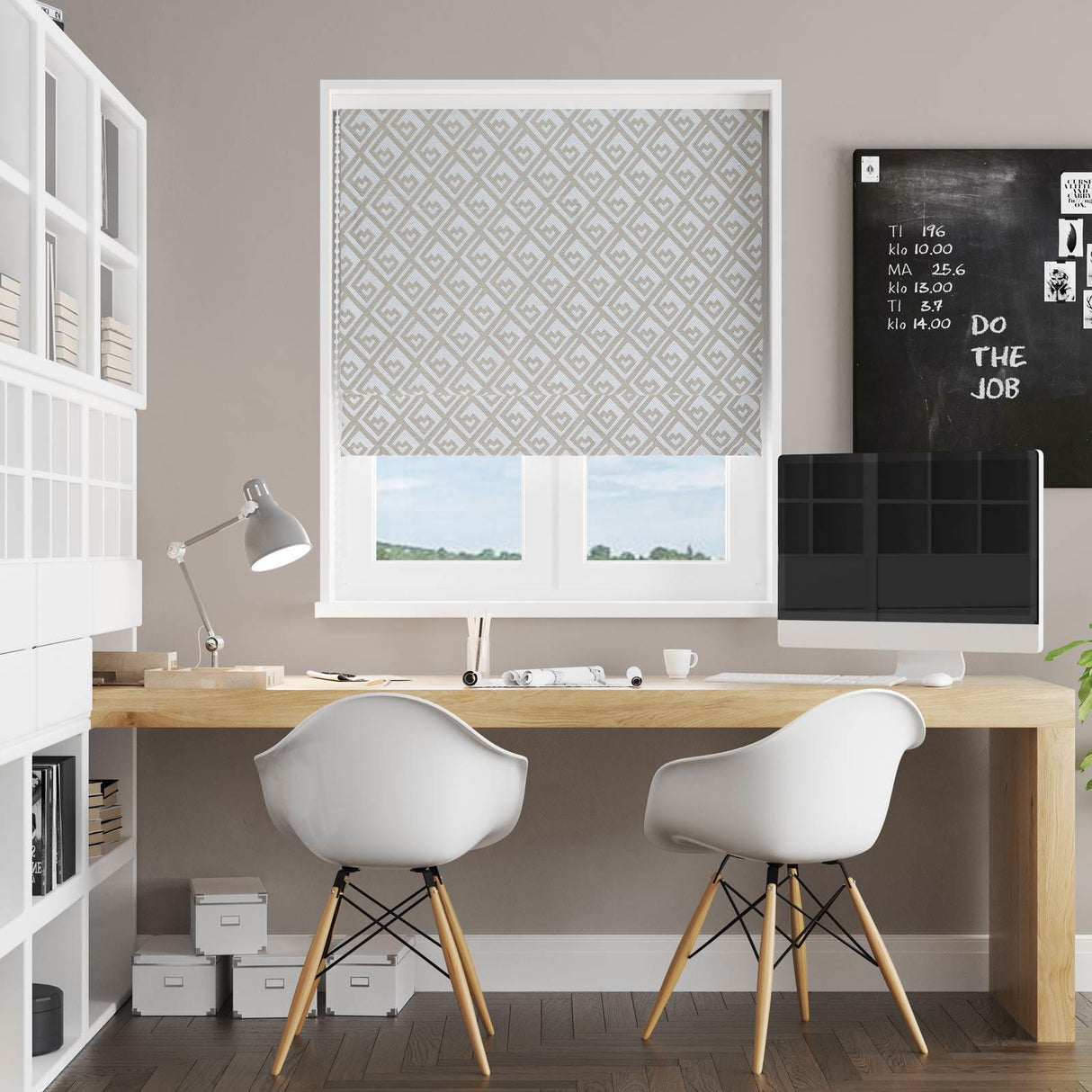 Izmir Biscuit Made To Measure Roman Blind by Style Furnishings