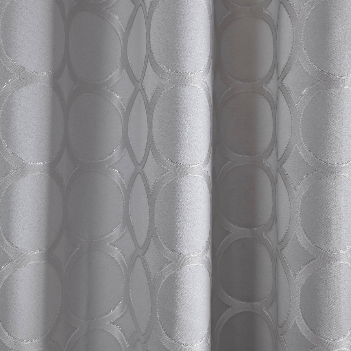 Cassina Jacquard Eyelet Curtains Silver by Curtina