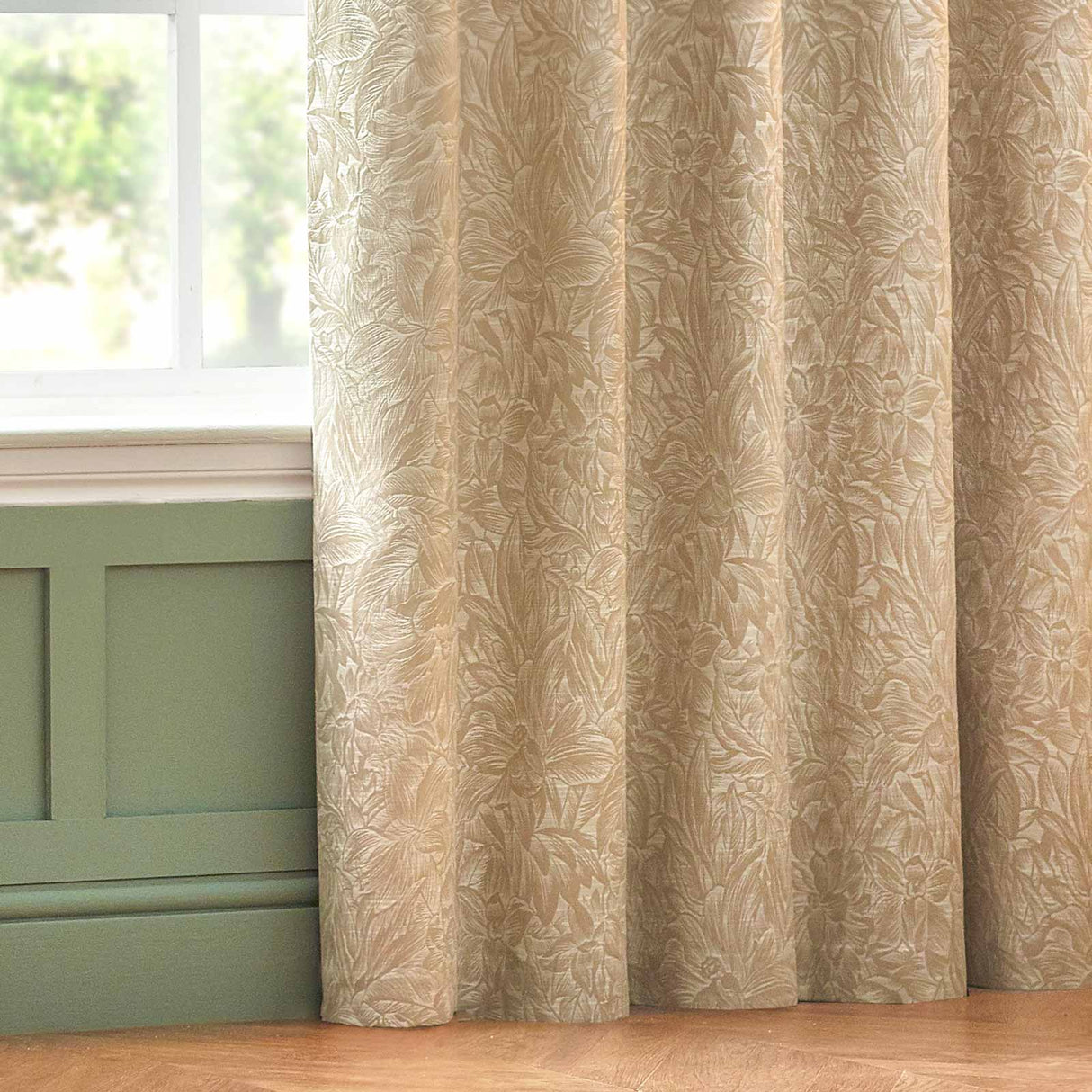 Grantley Jacquard Eyelet Curtains Natural by Wylder Nature