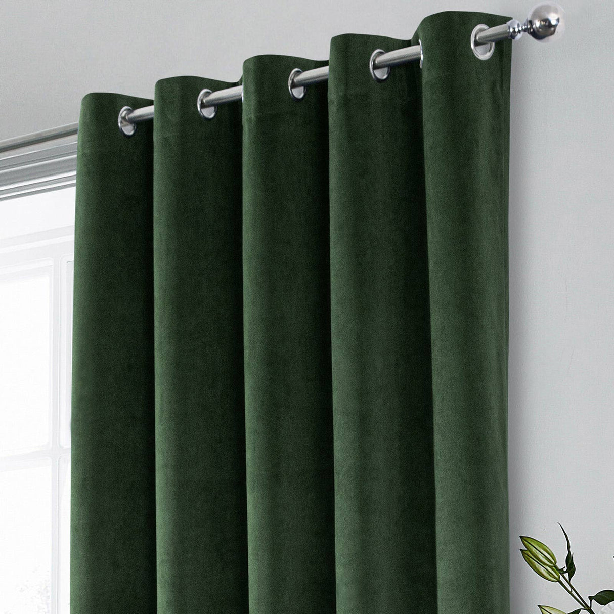 Hampton Velvet Blackout Eyelet Curtains by Enhanced Living