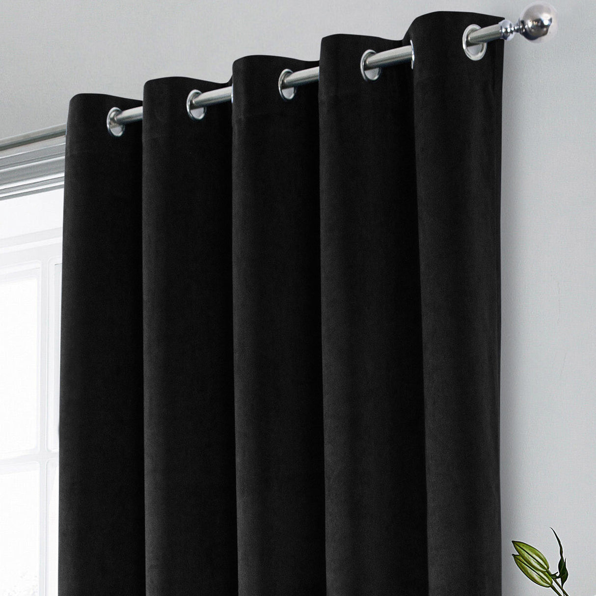 Hampton Velvet Blackout Eyelet Curtains by Enhanced Living