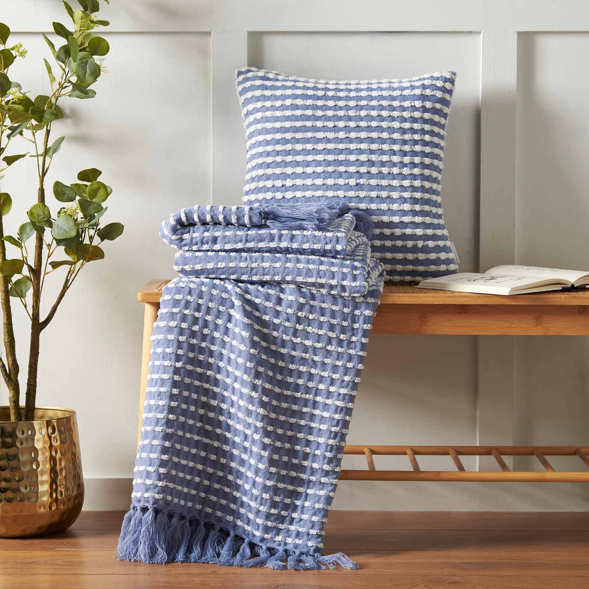 Catherine Lansfield Stab Stitch Cosy Throw Blanket 125cm x 150cm 24