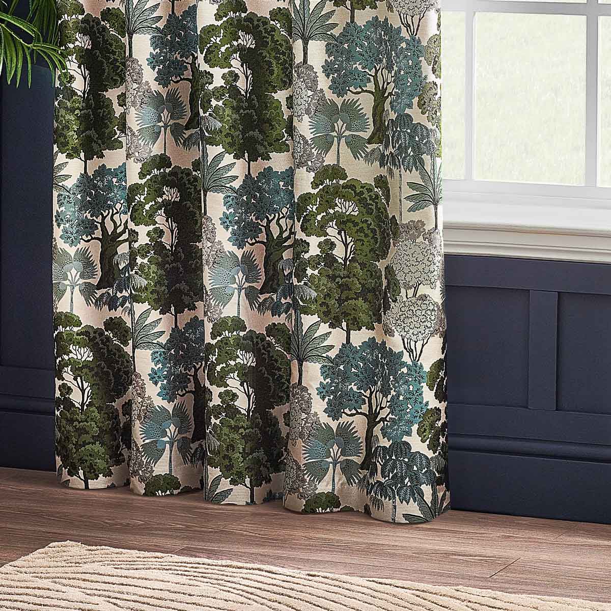 Woodlands Room Darkening Lined Eyelet Curtains by Wylder Nature