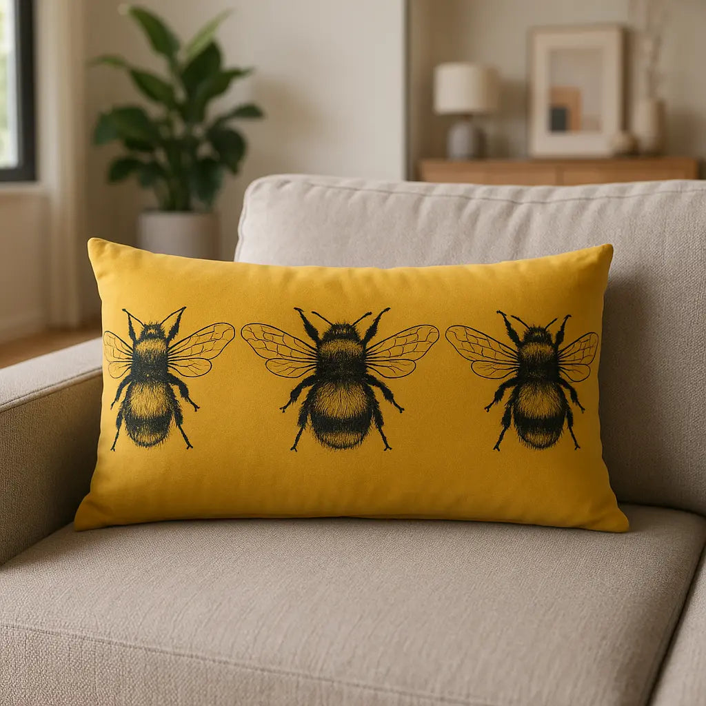Gold Bee Cushion Cover / Filled Cushion by Evans Lichfield 13