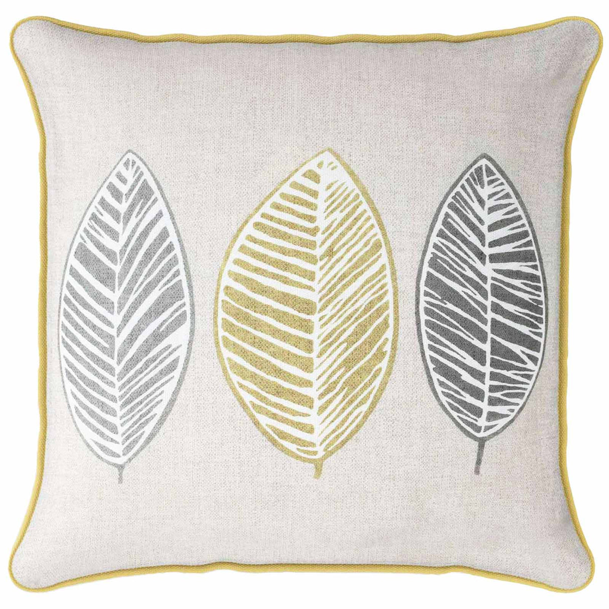 Fusion Skandi Leaf Ochre Cushion Cover 43cm x 43cm (17"x17") Cushion Cover Fusion
