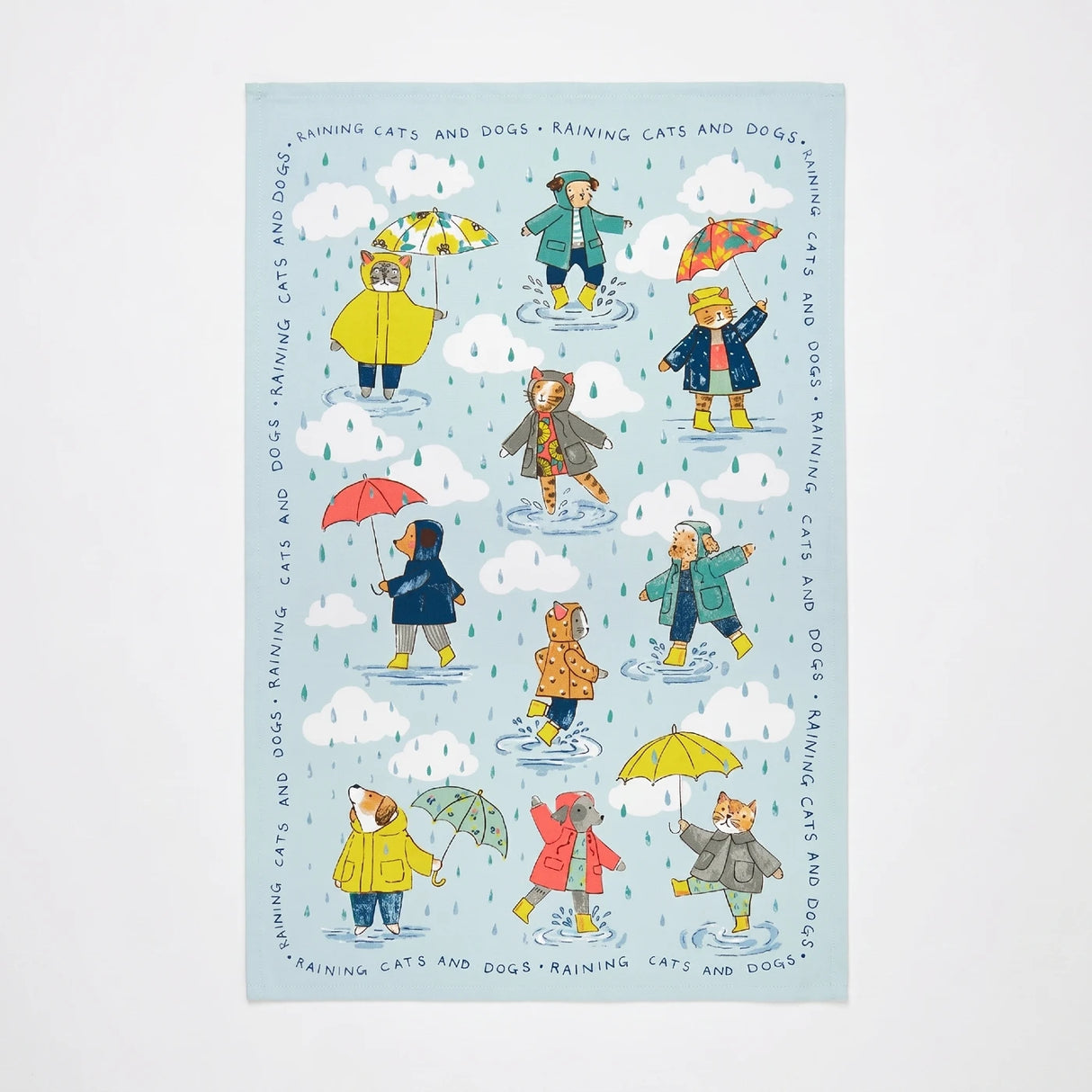 Raining Cats & Dogs 100% Cotton Tea Towel 3