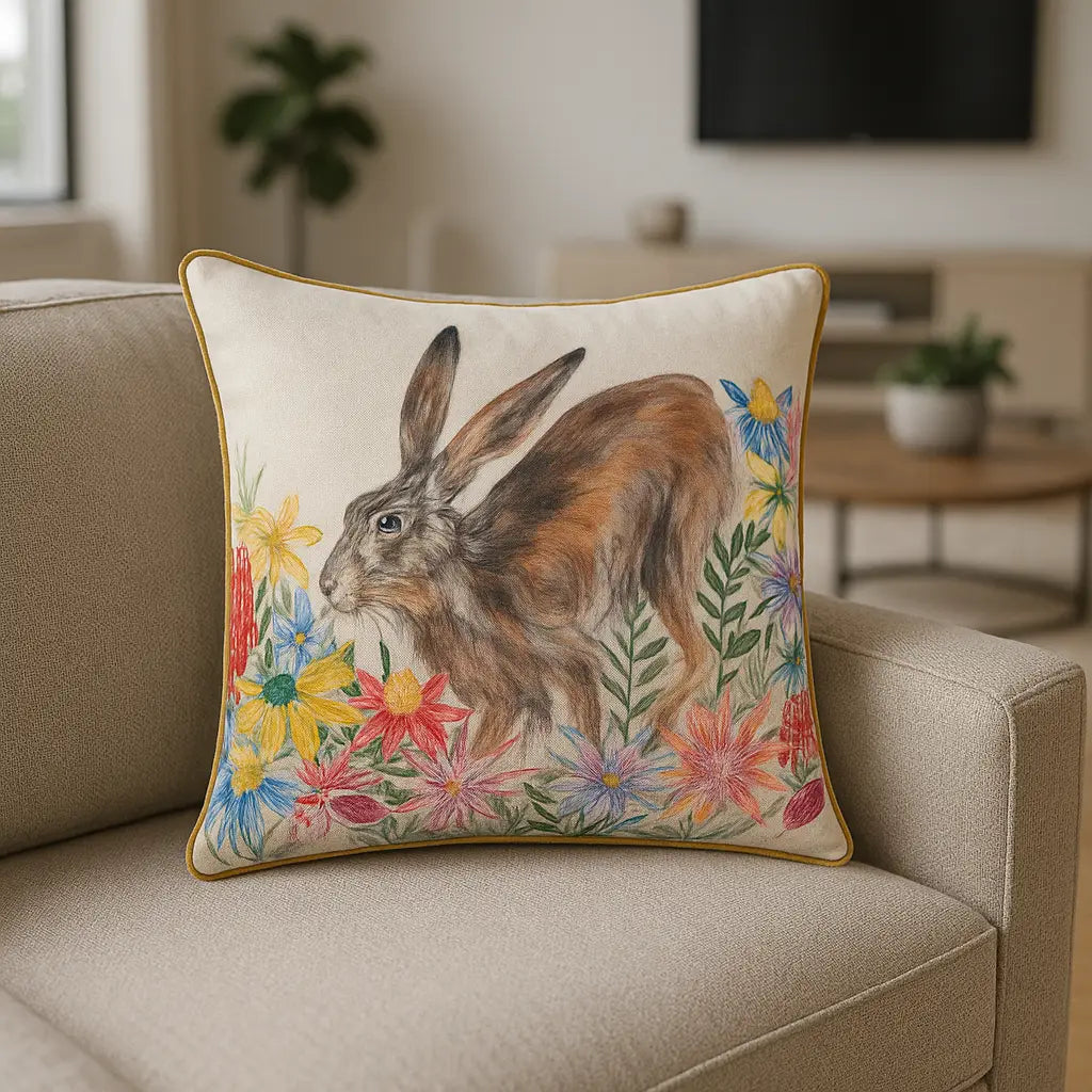 Country Wilds Hare Cushion Cover or Filled Cushion