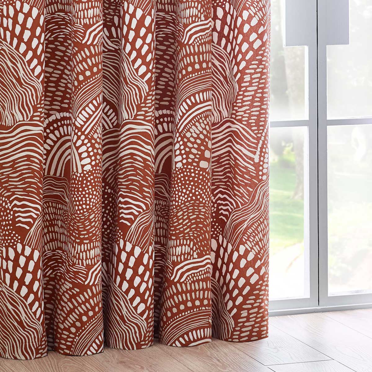 Nola Abstract Eyelet Curtains by Wylder Tropics