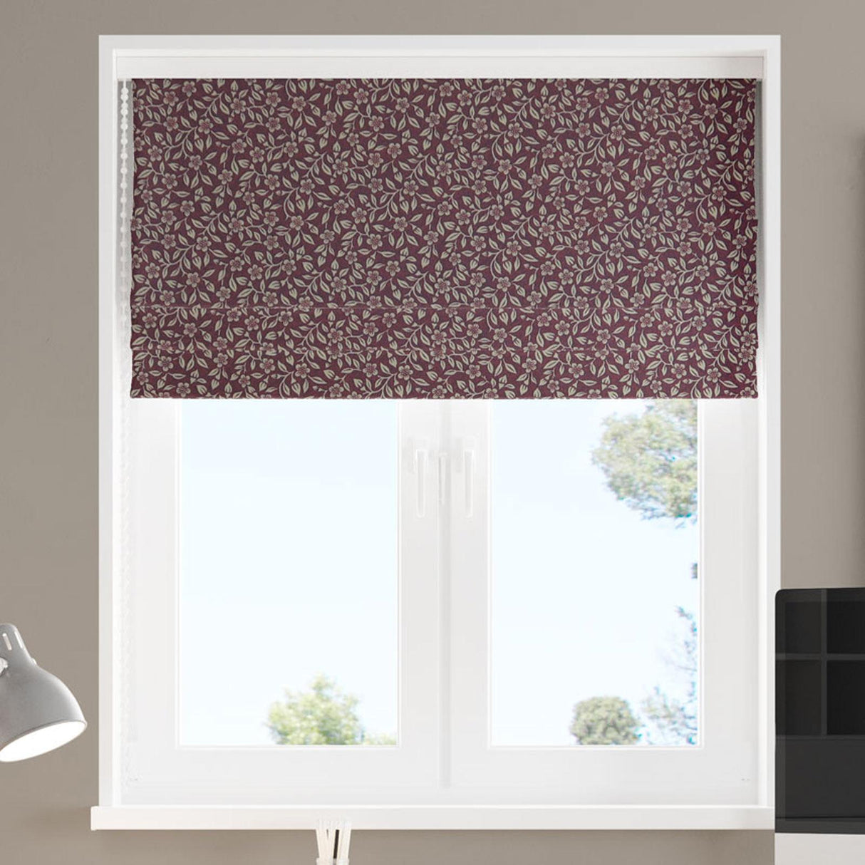 Miniature Garden Garnet Made To Measure Roman Blind by Style Furnishings