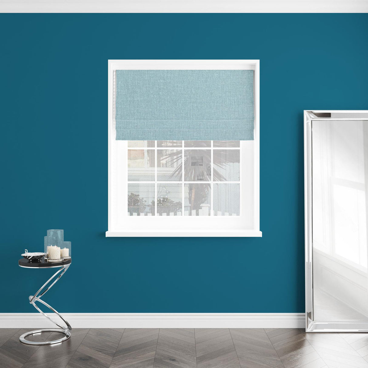 Mestre Soft Teal Made To Measure Roman Blind by Style Furnishings