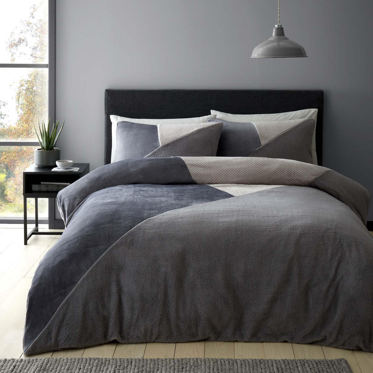 Cosy Larsson Geo Fleece Duvet Cover Set by Catherine Lansfield