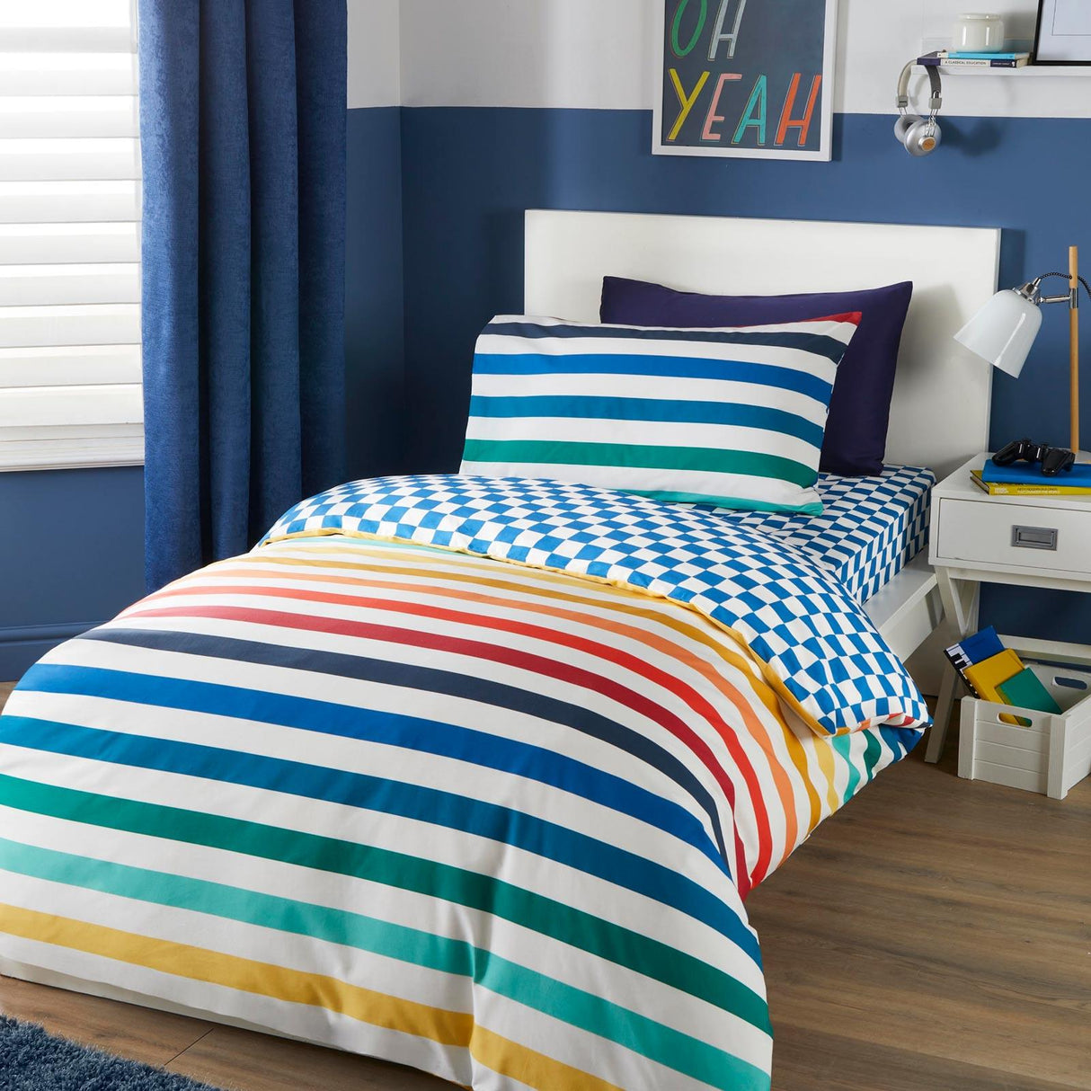 Beckett Stripe Reversible Duvet Cover Set - Multi