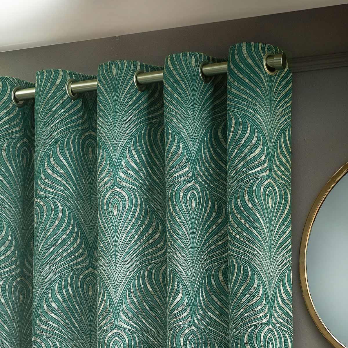 Gatsby Jacquard Lined Eyelet Curtains by Paoletti
